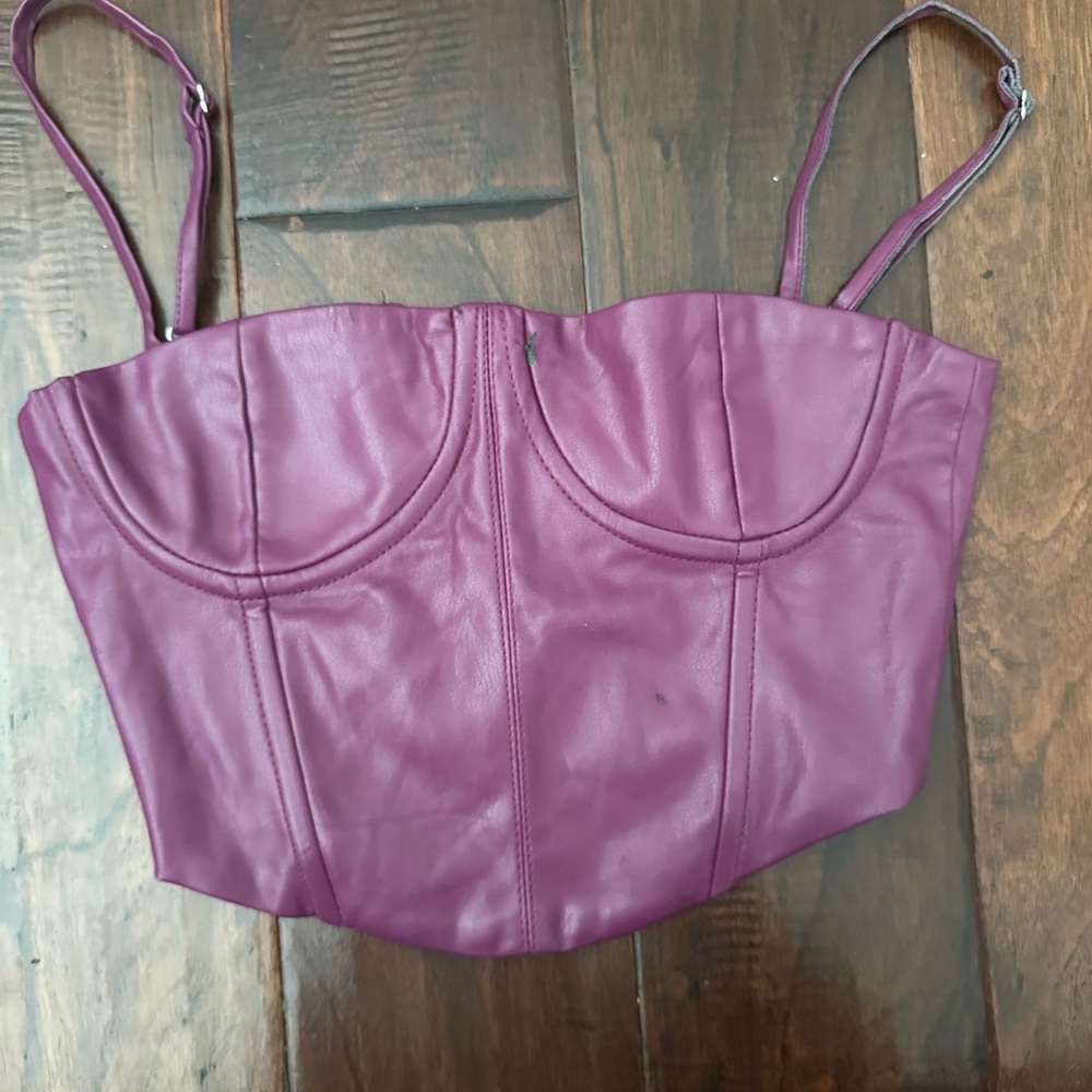 Bershka Pink Sleeveless Bustier Crop Top